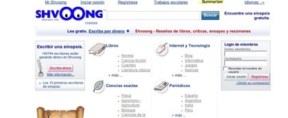 Shvoong, plataforma social de resúmenes de obras literarias y artículos científicos