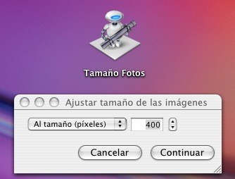 Cambia el tamaño de tus fotos con Automator