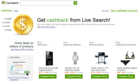 Live Search Cashback pronto llegará a Europa