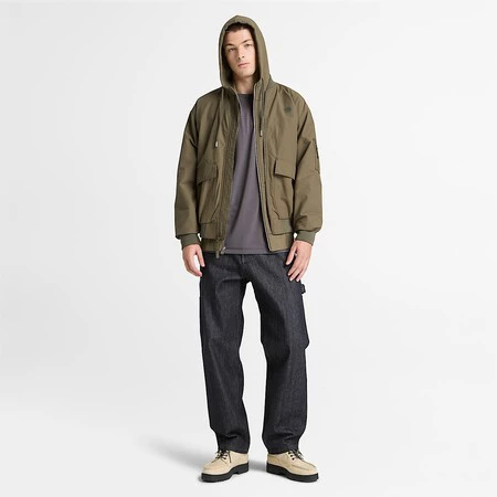 Durable Water Repellent Utility Bomber For Men In Green Tbl Green Alt2