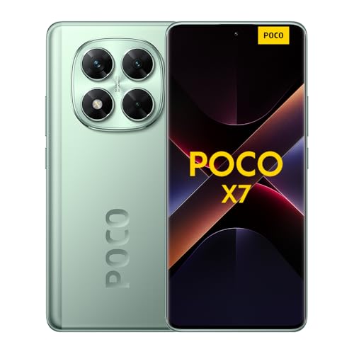 Xiaomi POCO X7 - Smartphone de 12+512GB, Pantalla CrystalRes 1.5K AMOLED Curva, MediaTek Dimensity 7300-Ultra, Cámara de 50 MP, Carga Turbo de 45W, Cargador no Incluido, Verde (Versión ES)