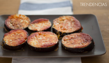Mini pizzas falsas de berenjena. Receta