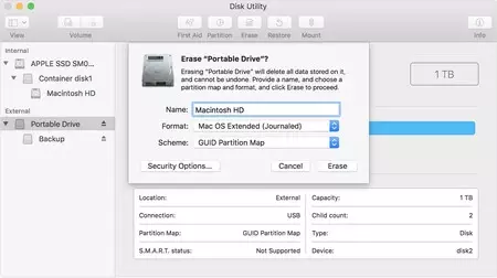 Macos High Sierra Disk Utility Erase External Drive