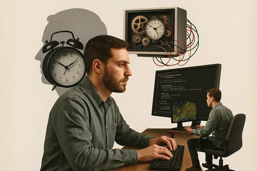 Programador / Imagem: Marcos Merino por meio de IA