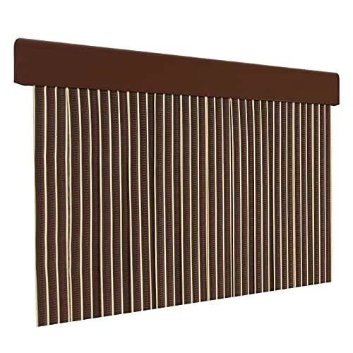 HOME MERCURY – Cortina Plana para Puerta Exterior o Interior, Material PVC – Libre de Insectos (210x90CM, Perfil Marron P18)