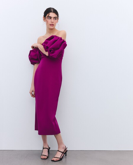 Vestido manga farol