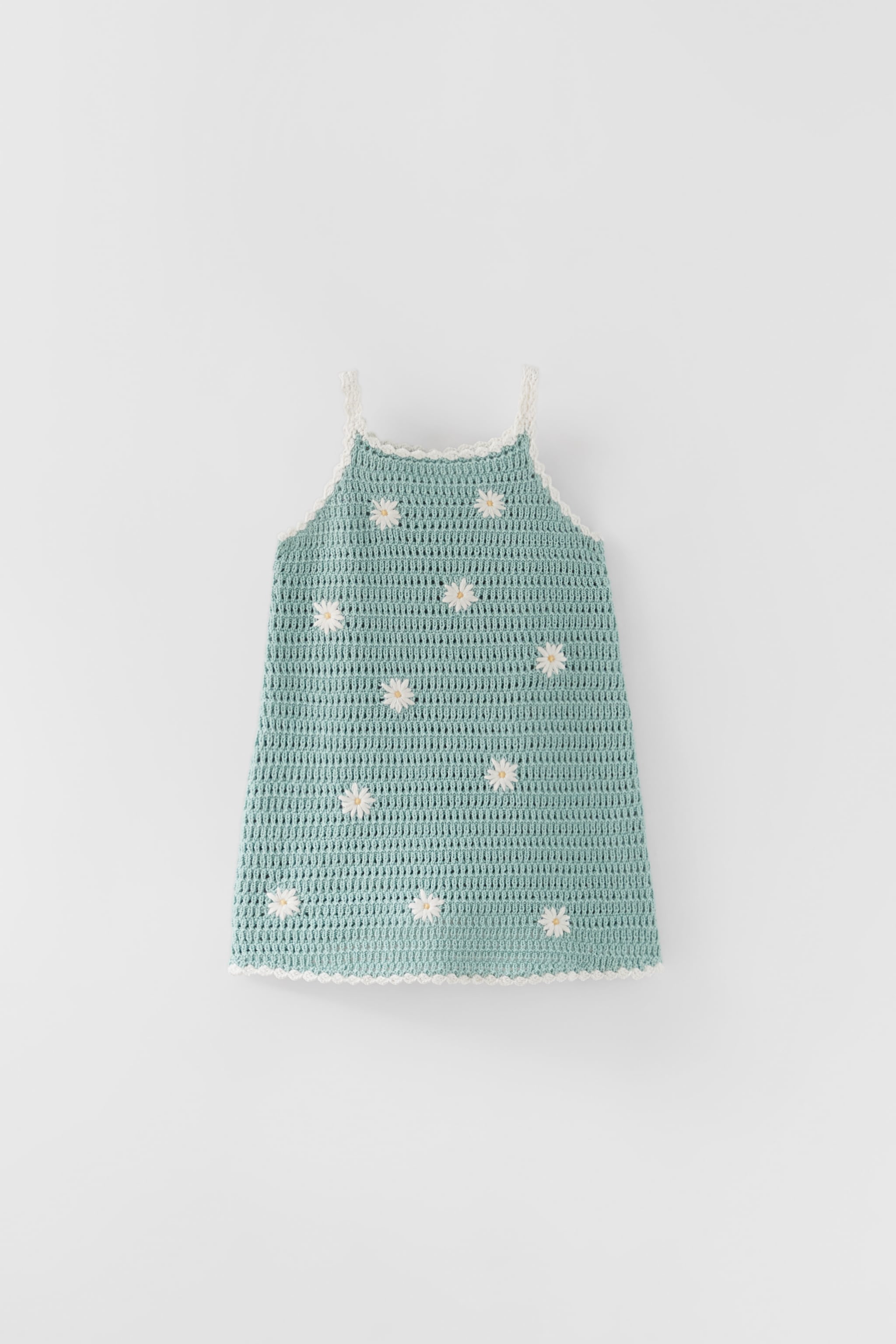 VESTIDO CROCHET FLORES BORDADAS