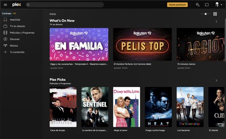 Captura Plex en la app