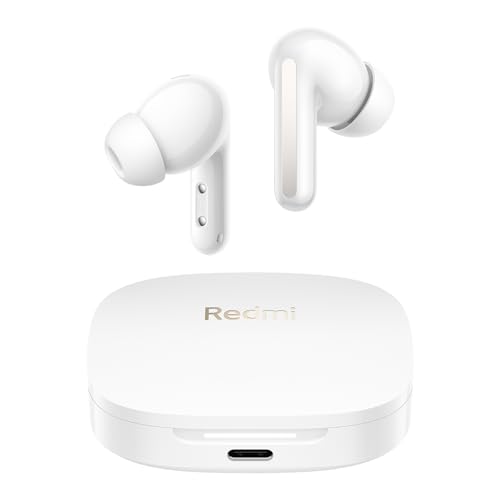 XIAOMI Redmi Buds 6 - Auriculares inalámbrico, cancelación de Ruido, Ligero, 10 Horas de autonomía y 42 Horas con el Estuche de Carga, Bluetooth, Blanco (Versión ES)