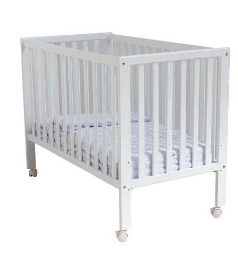 Cuna de Madera Blanca con Barandas Fijas