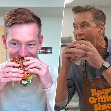 Tú Mordisquitos, yo Megalodón: pelea entre los CEO de McDonald's y Burger King por ver quién se come mejor una hamburguesa