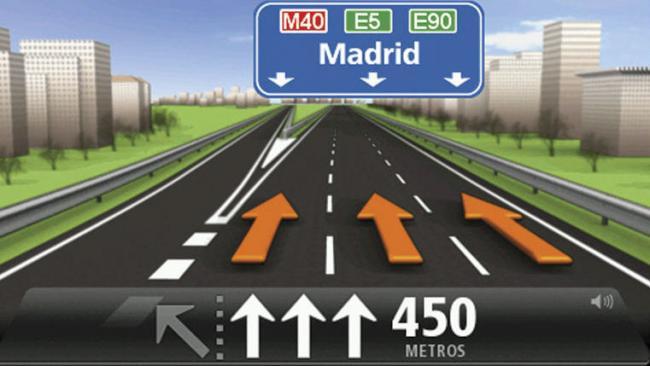 Asistente de carril en dispositivo GPS