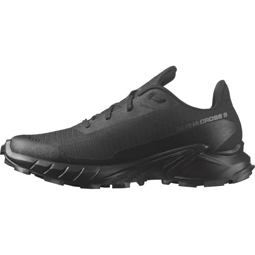 Salomon Alphacross 5 Zapatillas de Trail Running para Mujer, Agarre potente, Comodidad duradera, Rendimiento versátil, Black, 38 2/3