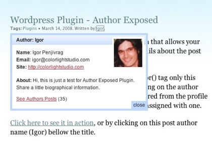 Author Exposed, plugin de WordPress que muestra información sobre cada autor