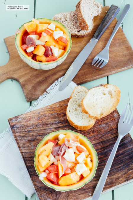 Ensalada de melón y jamón serrano. Receta para el verano