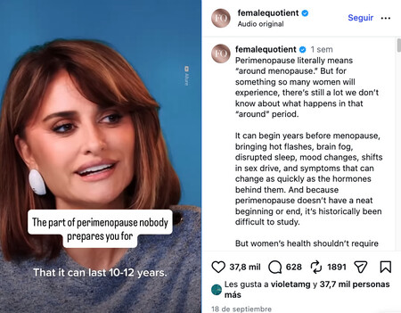 Penelope Cruz Menopausia