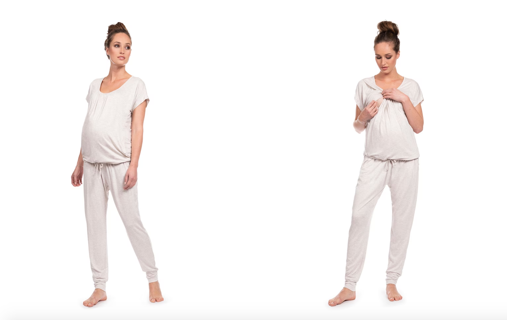 Pijama largo de mujer premamá manga corta