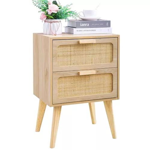 YAUKOMEL Mesita de Noche de Madera,Cajonera