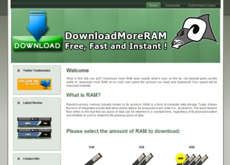 Imagen de la Semana: "Descargue memoria RAM gratis"