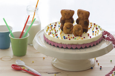 ¡Hoy tenemos fiesta! Receta de tarta de queso y sin horno "Familia Osito LULU" 