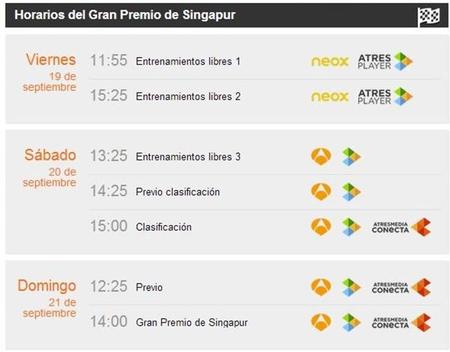 Horarios Singapur