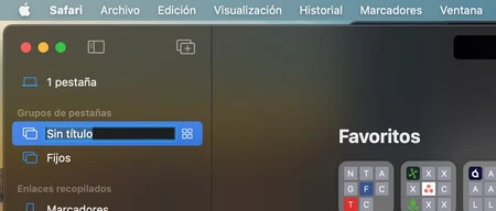 Safari グループのタブ名