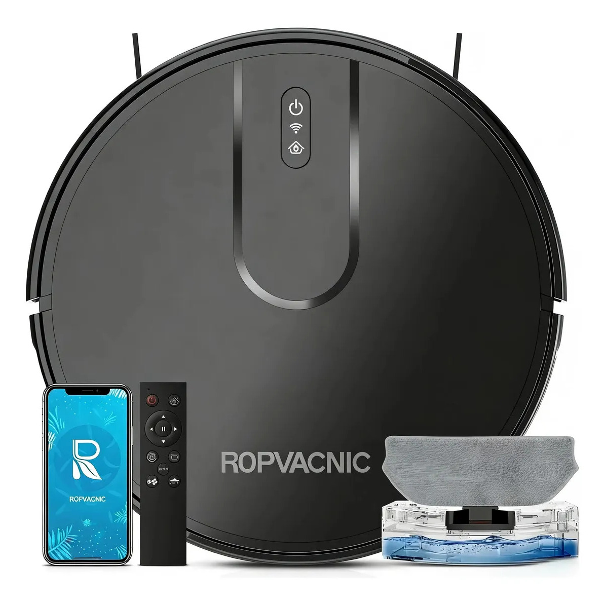 Aspiradora Robot Ropvacnic S1 con Función de Fregado y Barrido para Pelo de Mascotas y Alfombras