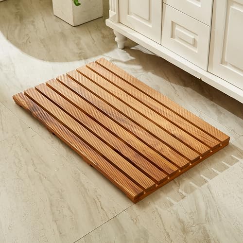 Organizedlife Alfombrilla de baño, Madera de Teca, Grande, pies Antideslizantes, Alfombrilla de Ducha, Alfombrilla de baño, Alfombrilla para Piscina, Patio, baño, SPA, Sauna Room (80 x 50 cm)