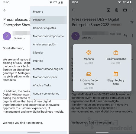 Gmailのスヌーズ