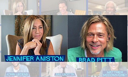 'Leyendas de Pasión': Brad Pitt, con pelazo a lo príncipe encantador de Shrek, se reencuentra con Jennifer Aniston por FaceTime con los gigas de punta