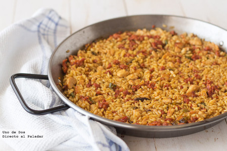 Receta de arroz meloso con pollo y chistorra