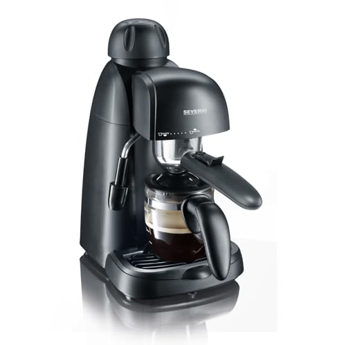SEVERIN - Cafetera espresso a presión con espumador de leche, Máquina de café,Hasta 4 tazas de café de barista, Negro, KA 5978