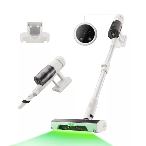 roborock H60 aspiradora sin Cable, succión 115 AW, 60 min autonomía, Tubo Flexible 90°, LED detecta Polvo, Cepillo Anti-enredos para alfombras, Suelos y Pelaje de Mascotas