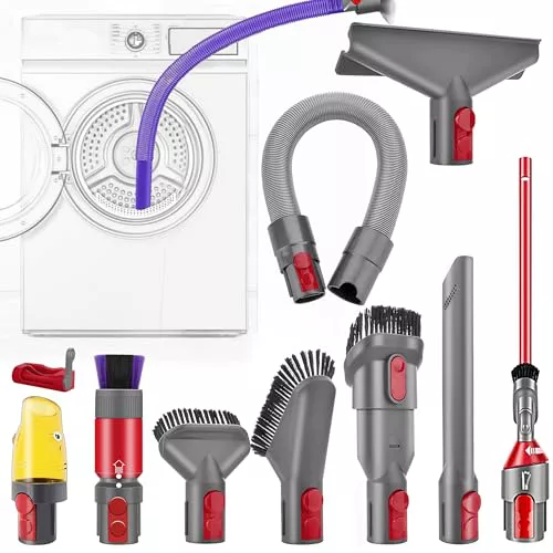 Italdos Kit de accesorios compatible con Dyson V7, V8, V10, V11 y V15 – Tubo flexible extensible y cepillos boquillas multiusos