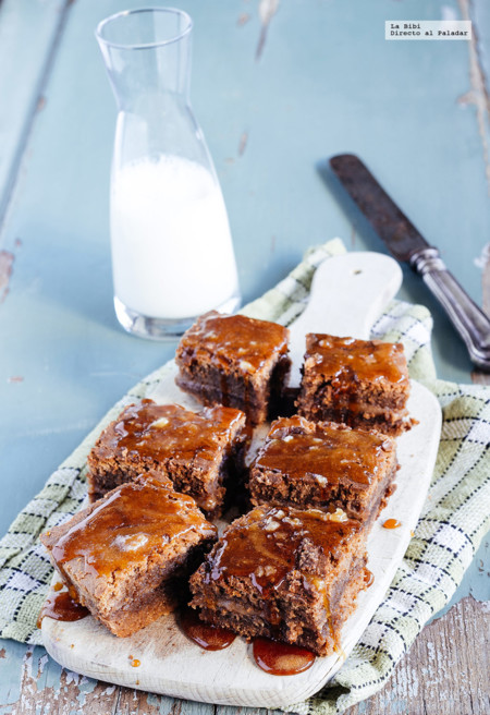 Brownie de chocolate y caramelo. Receta
