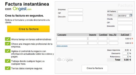 Ongest, interesante solución de facturación y contabilidad online