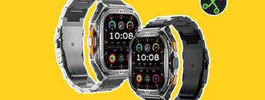 Smartwatch barato con pantalla grande y cuerpo de acero inoxidable. Su batería dura hasta un mes por carga 