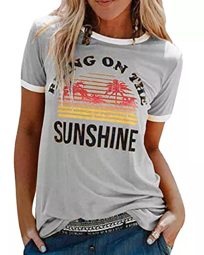 heekpek Camisetas Mujer Manga Corta con Estampado Vintage