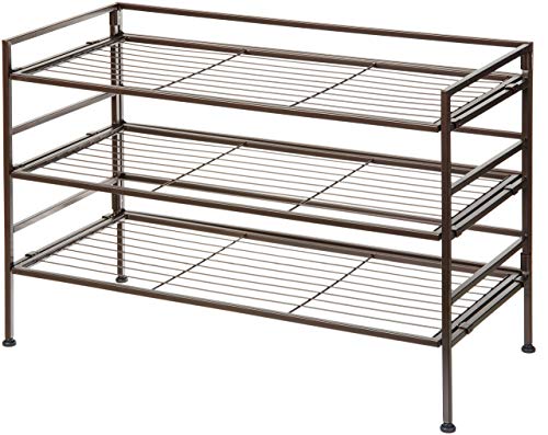 Amazon Basics 3 baldas Zapatero para 9 Pairs de zapatos, Marrón, 68 D x 32 W x 47.5 H cm