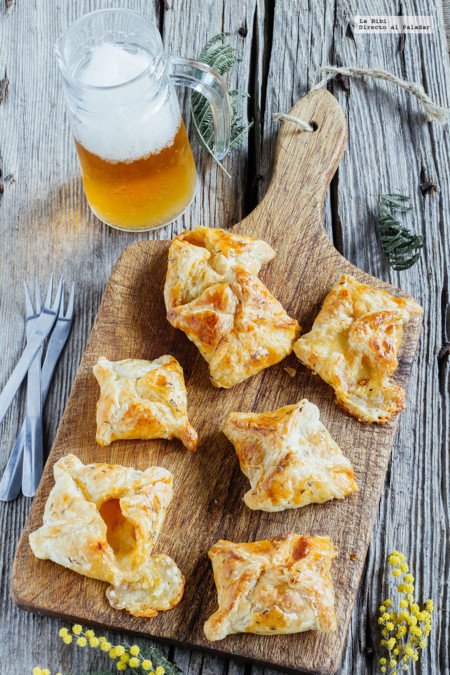 Estrellitas navideñas rellenas de dos quesos. Receta