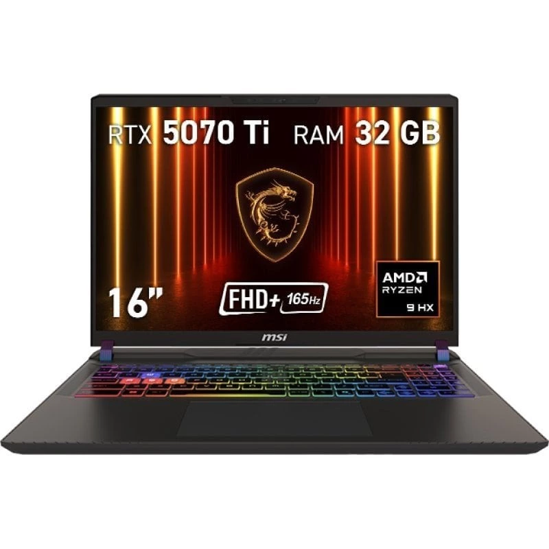 Portatil MSI Vector A16 HX A8WHG-050XES 16" AMD Ryzen 9 7945HX 32GB 1TB SSD RTX 5070 Ti 12GB FreeDOS RGB