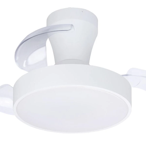 Ventilador de techo retráctil con luz motor DC Torrent blanco 2000 lm CCT 55 cm