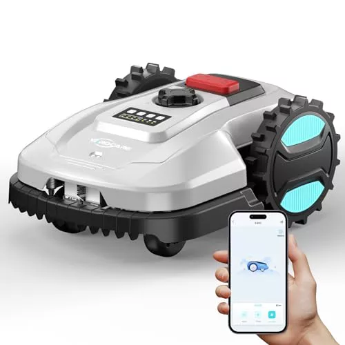 YARDCARE E400 Robot Cortacésped con Control por App, hasta 400 m², Sensor de Lluvia, Sistema IPX5, Función de Carga Automática, Ancho de Corte de 18 cm