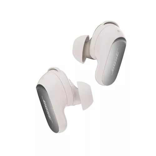 Bose Novedad auriculares de botón QC Ultra Bluetooth (2.ª gen), auriculares de botón inalámbricos con cancelación de ruido, hasta 6h de batería, IPX4, audio inmersivo, graves profundos, Blanco ahumado