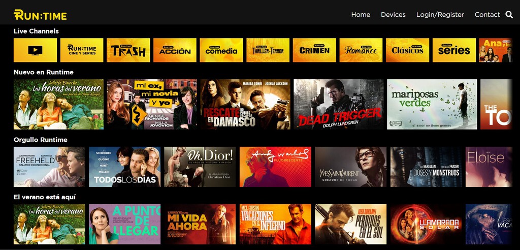 Llega Runtime Service: 20 canales gratis de cine, series y telenovelas para smart TV, móviles, Fire TV, Chromecast y Apple TV 