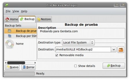Pybackpack: gestor para hacer copias de seguridad en GNU/Linux