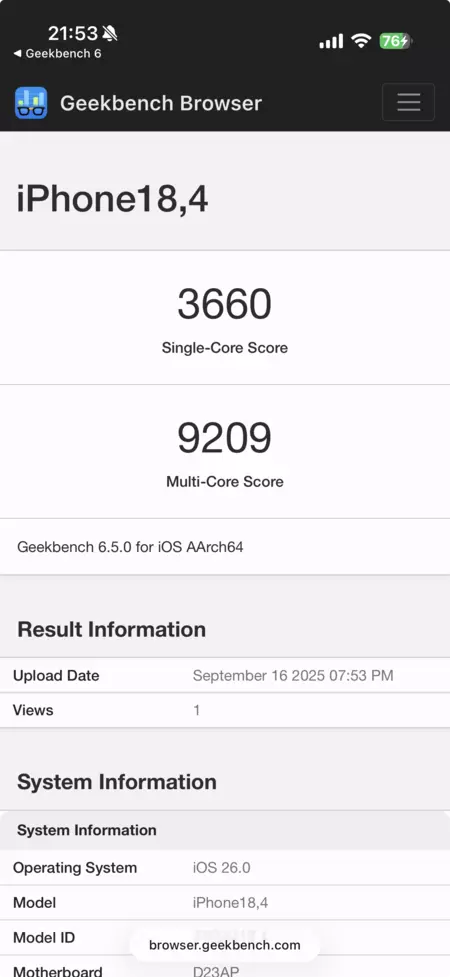 Iphoneair Geekbench
