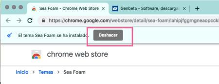 Deshacer Nuevo Tema Chrome