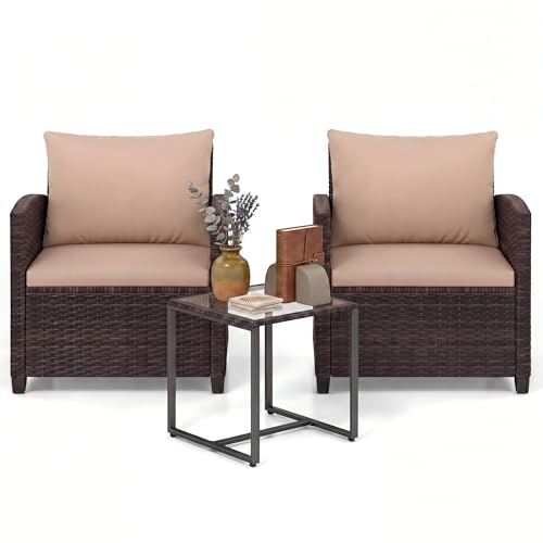 GIANTEX Juego de Muebles Jardín Exterior 3 Piezas