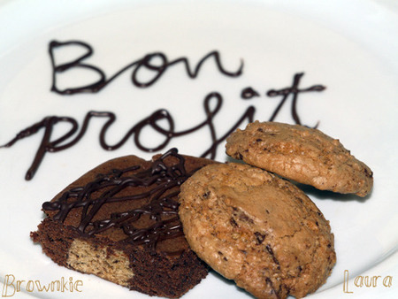 Receta de Brownkie, brownie más cookies